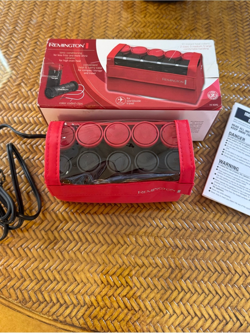 Remington H-1015 Travel Hot Rollers Set 10 Rollers Red with Case